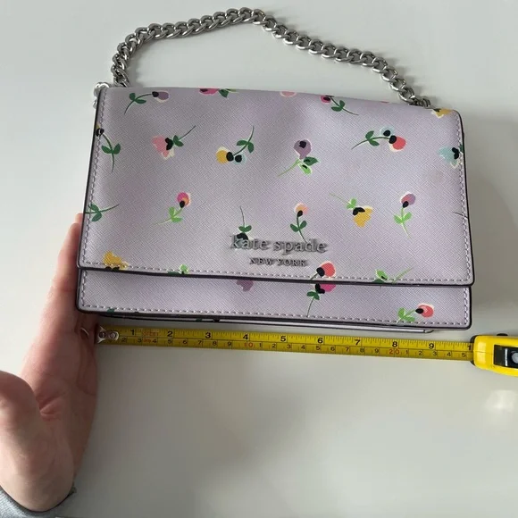 Kate Spade New York Cameron Wild Flower Ditsy Lavender Floral shoulder Bag - Picture 7 of 8